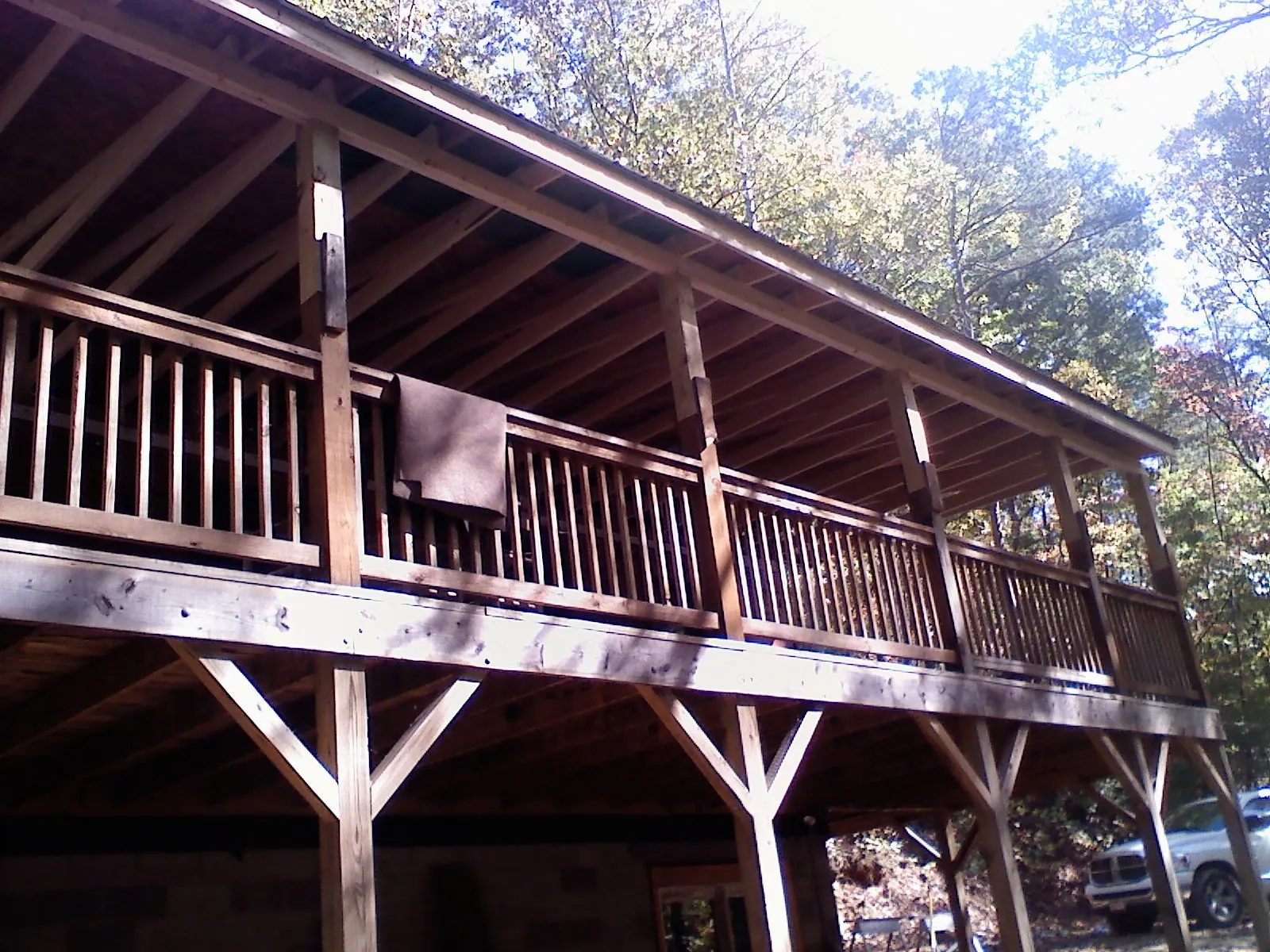 Timber framing under a new elevated porch and deck — Roof Leak Repair in Kanab by Roofing Brothers